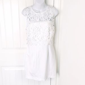 Forever 21 Cream Crochet Lace Mini Shift Dress L